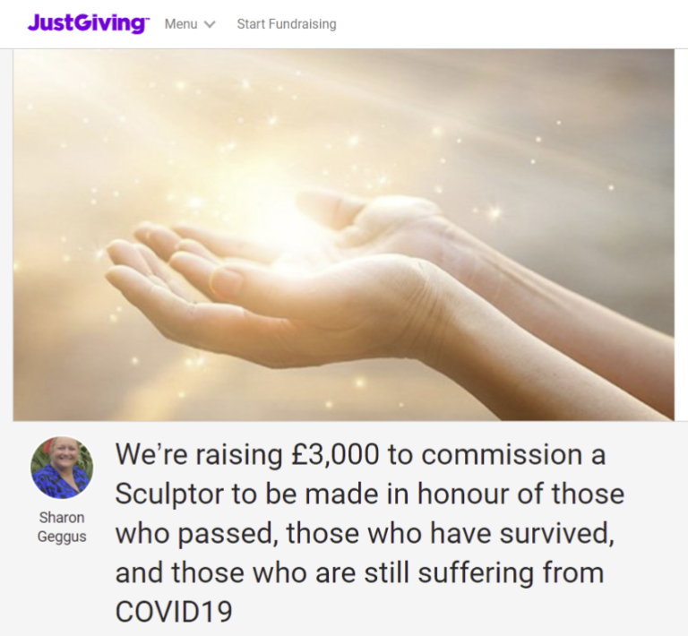 COVID Patient raises £2850 for memorial sculpture.